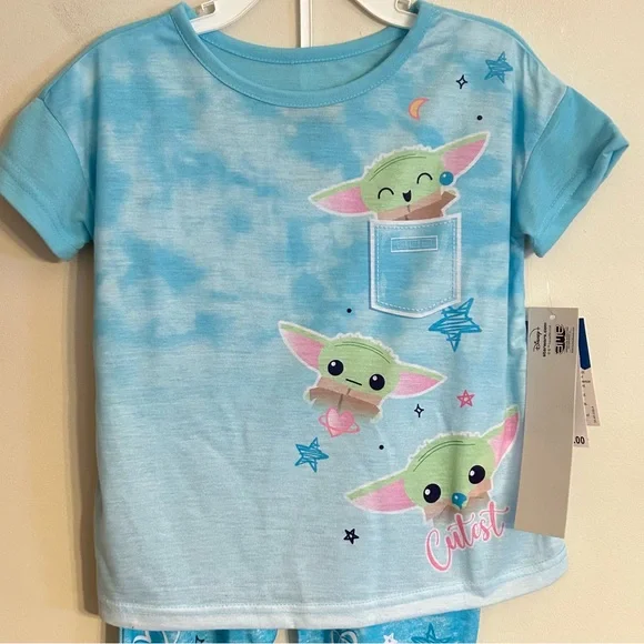 Star Wars Baby Yoda 2-Piece Pajama Set - Girls 4 NWT - Picture 2 of 10
